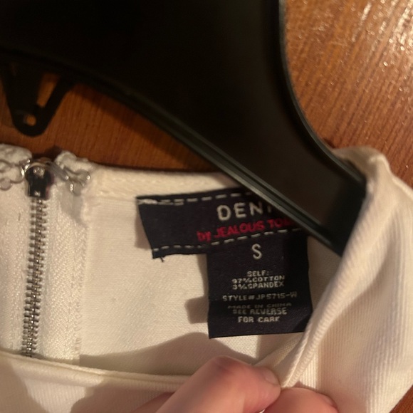 Denim by Jealous Tomato, White Denim, wide leg jumpsuit, size small. - Picture 6 of 6